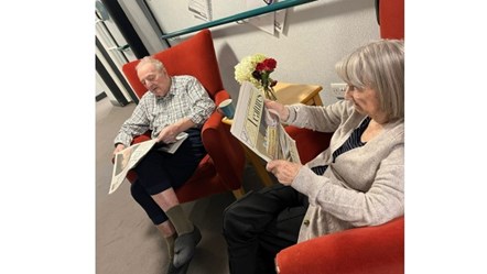 Donald and Margaret Worsnop enjoy reading the papers together