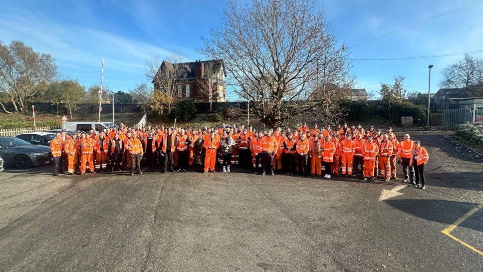 Image shows colleagues bidding farewell to Graham Hamlett