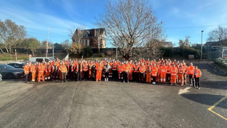 Image shows colleagues bidding farewell to Graham Hamlett