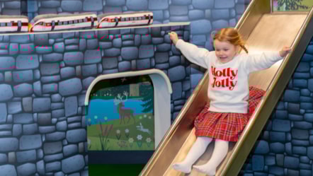 A child playing in the new LNER Family Lounge at Edinburgh Waverley-2
