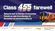 Class 455 farewell banner 6 Nov 25: Class 455 farewell banner 6 Nov 25