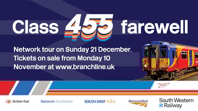 Class 455 farewell banner 6 Nov 25