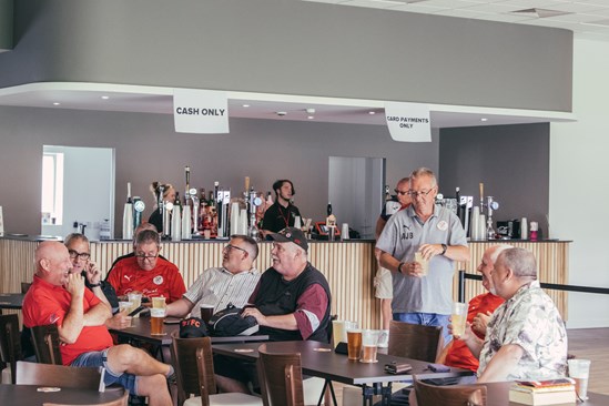 Local supporters enjoying the Brackley FC community bar