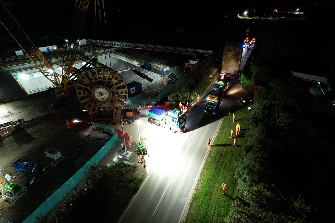 Dorothy TBM cutterhead leaves the south portal site