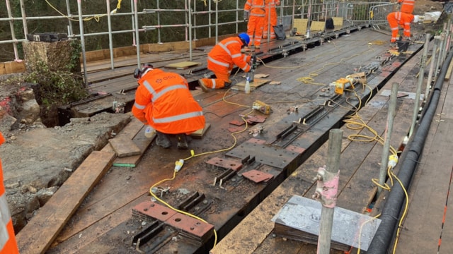 Work taking place to strengthen Ponts Mill viaduct 2