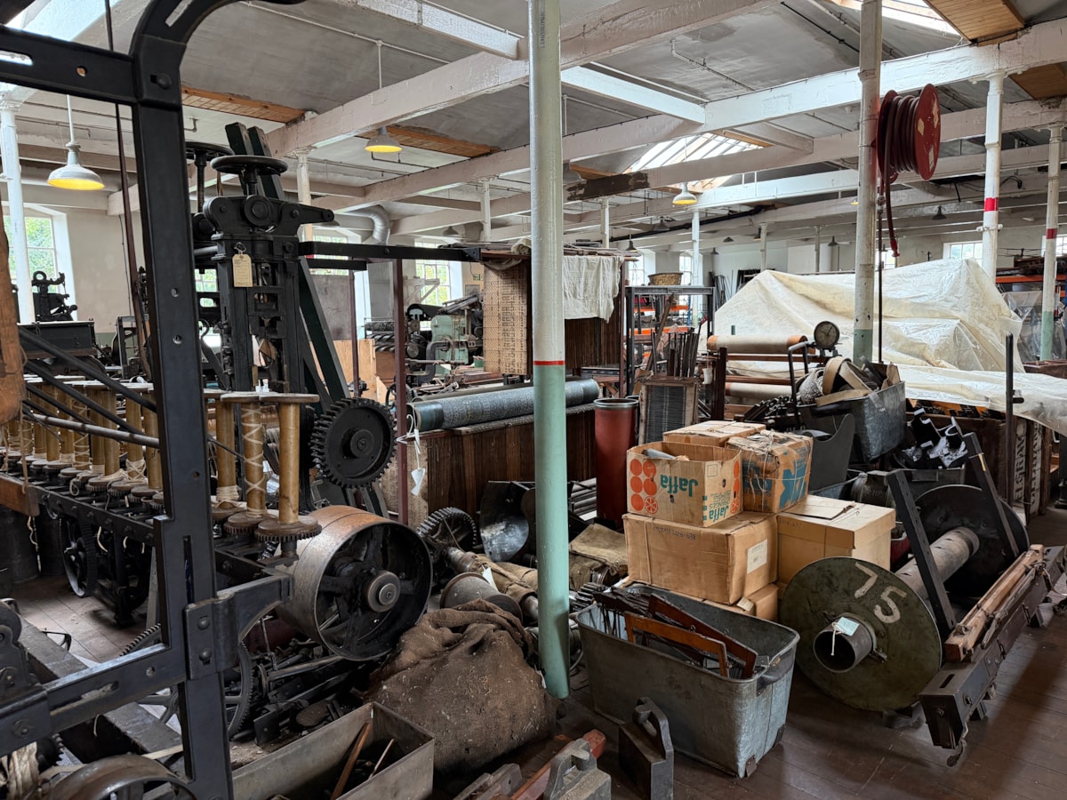 Inside Helmshore Mills Textile Museum's storage space
