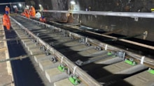 An example of slab track, which is due to be replaced south of Tunbridge Wells: An example of slab track, which is due to be replaced south of Tunbridge Wells