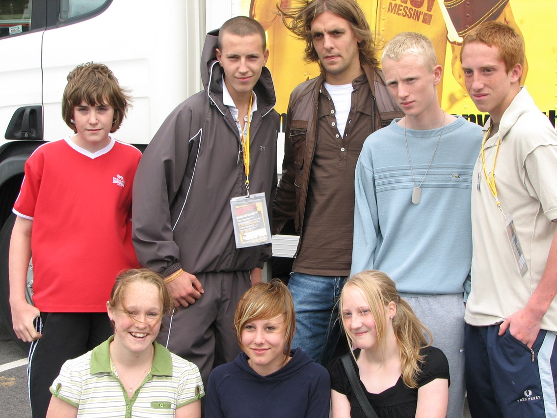 Jonathan Woodgate at Middlesbrough No Messin' Live! 2007: Middlebrough FC's Jonathan Woodgate meets young people attending the No Messin' Live! event held in Stockton, Middlesbrough on 20 and 21 August 2007
