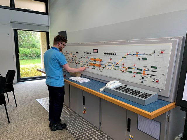 Network Rail’s 3000th apprentice takes up his station at Suffolk signal box: image00003