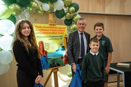 Alan Brown MP with Hollie, Charlie and Ollie