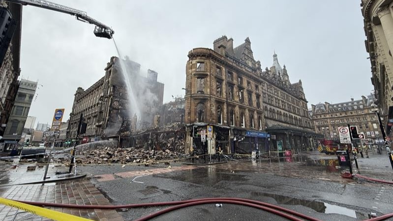 Safety work progresses around Glasgow Central Station after Union Street fire:  Gordon Street