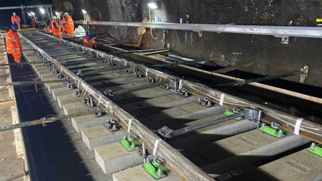 Hastings line passengers advised to plan ahead this October school half term as buses replace trains for nine days: Slab track, similar to the one being replaced south of Tunbridge Wells