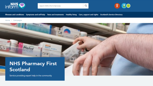 NHS Inform Website - Pharmacy First Scotland