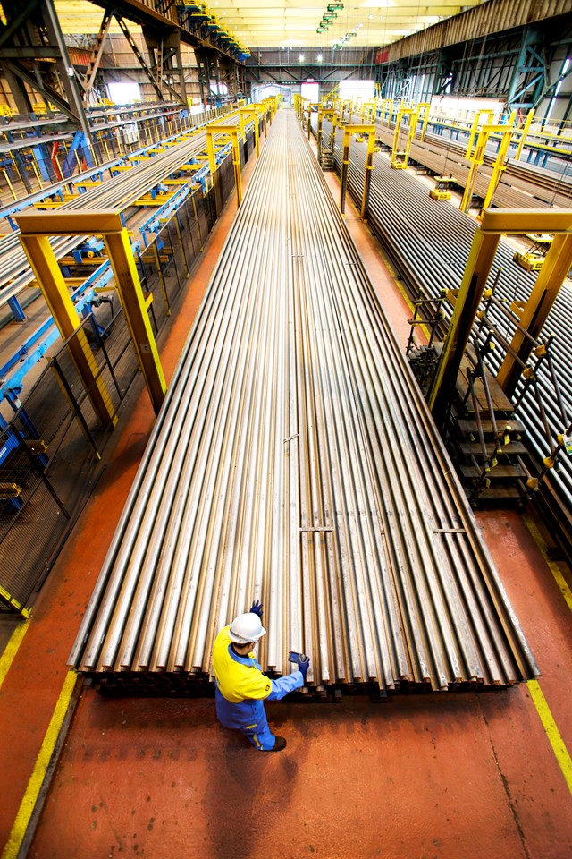 New rail at Tata Steel's Scunthorpe plant. Picture courtesy TATA Steel: New rail at Tata Steel's Scunthorpe plant. Picture courtesy TATA Steel