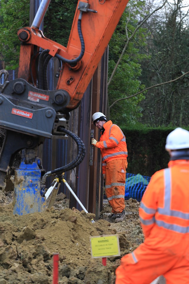 Network Rail on course to bring storm-hit railway back into full service: Ockley landslip site - 23/01/2014