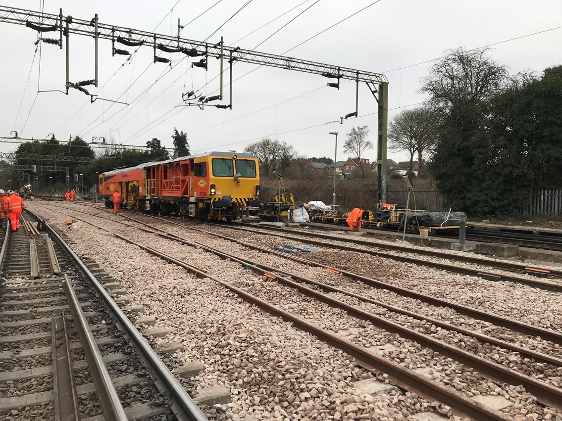 REMINDER: Essential track works to affect Cambridge and Stansted rail passengers this Easter: Bishops Stortford track renewal 4