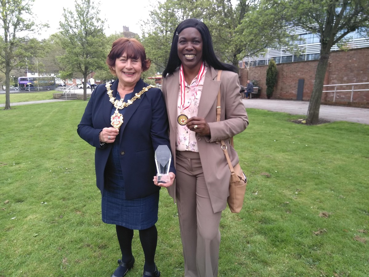 Mayor of Dudley Cllr Anne Millward with olympian and Sunday Times Grassroots Sportwoman of the Year Clova Court (3)