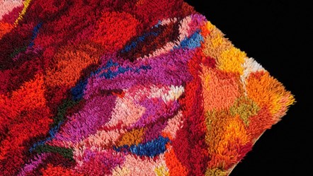 Rug entitled 'Tulip Petals'designed by Bernat Klein and manufactured by Fiedler Fabric, c. late 1960s - early 1970s. Image © National Museums Scotland web
