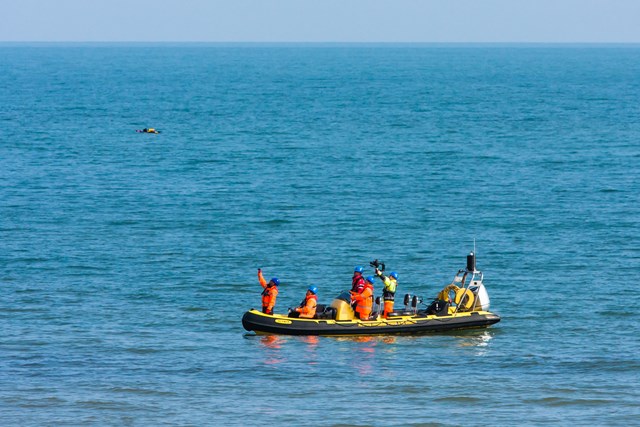 Crew in RIB with UAV 4