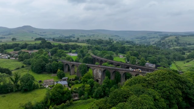 Chapel Milton Viaduct with Peaks in the background: Chapel Milton Viaduct with Peaks in the background