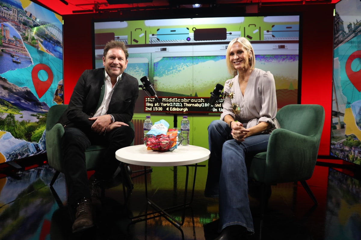 James Martin with Jenni Falconer in LNER Routes Studio