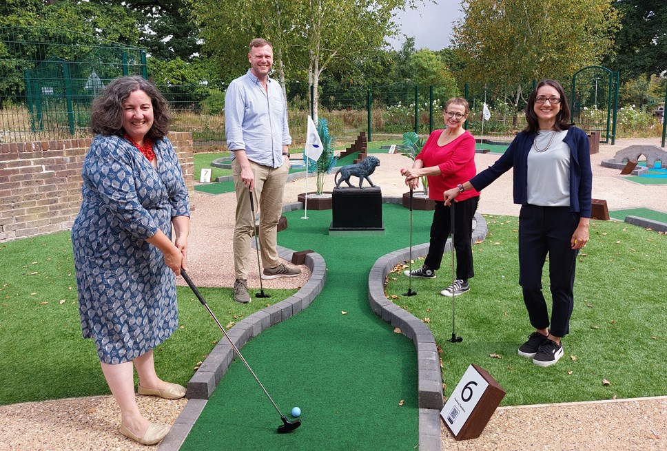 Group l to r: Cllr Adele Barnett-Ward, Reading's Lead Councillor for Leisure and Culture; Cllr Jason Brock; Cllr Deb Edwards; Donna Pentelow, Reading Council's Assistant Director of Culture.