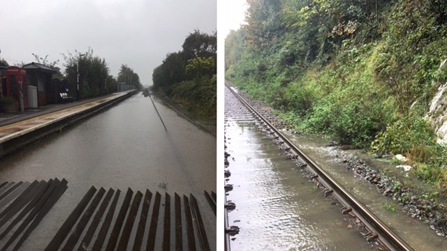 Flooding between Wigan and Southport