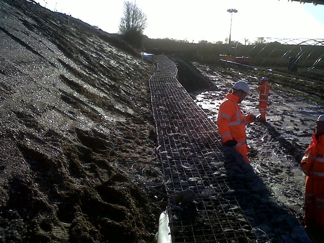 Storm damage suspends rail services between Sleaford and Lincoln: Bank slip at Ruskington