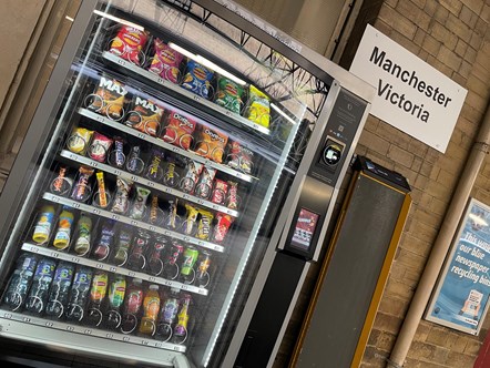 Image shows vending machine at Manchester Victoria station