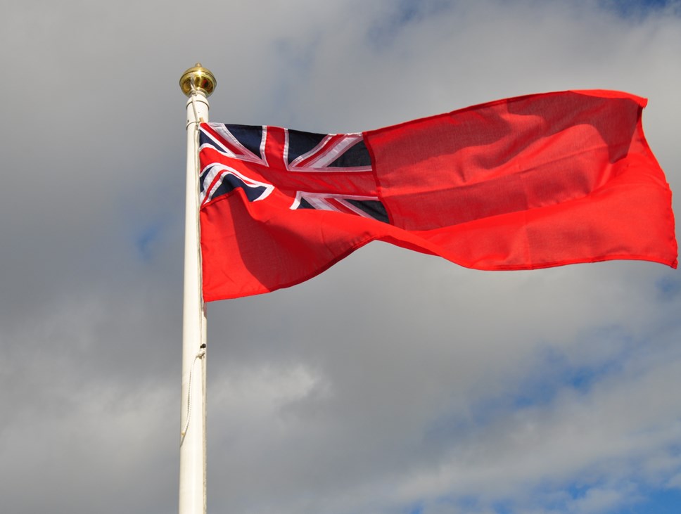 The Red Ensign is flying over Moray Council's HQ in Elgin to mark Merchant Navy Day.