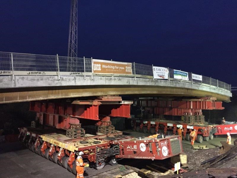 Installation of new bridge deck at Awsworth bridge