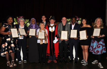 2019 Civic Award winners with 2019 Mayor Cllr Poyser