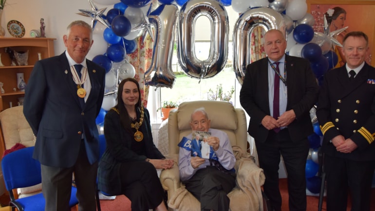 Hugh Cook celebrates 100th birthday