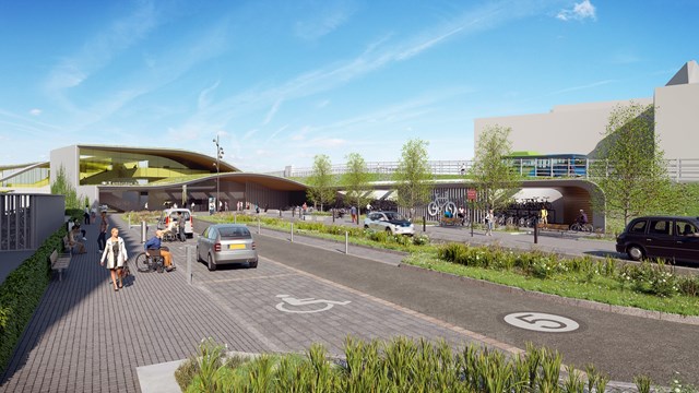 Public invited to comment on proposals for Cambridge South: Indicative visualisation of Cambridge South station from the east