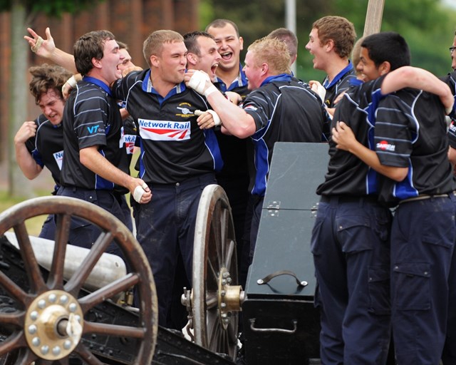 Apprentices taking part in field gun competition 4: Apprentices taking part in field gun competition<br />Credit: Keith Woodland