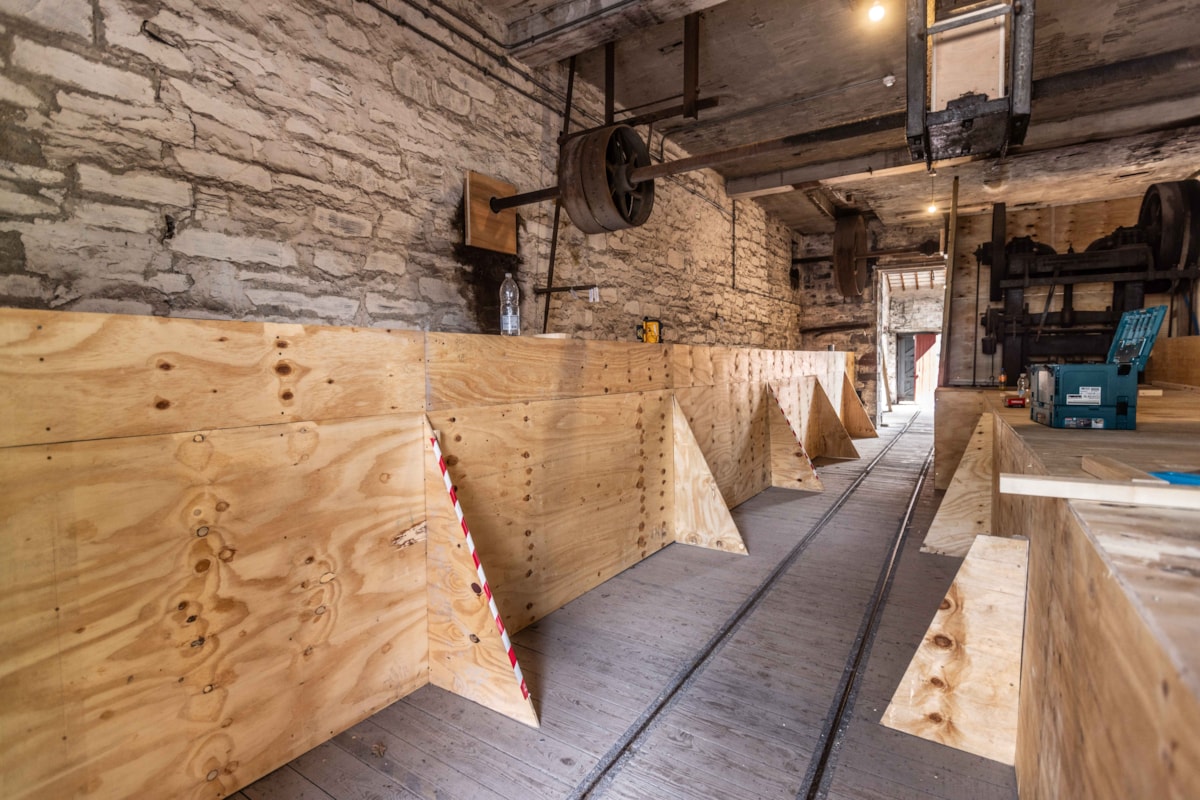 National Slate Museum's boxed-in collections to keep safe during redevelopment.