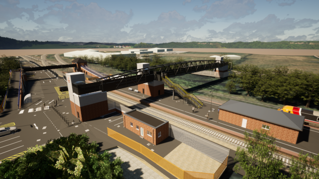 Work starts on multi-million-pound improvement scheme at Eaglescliffe railway station: Aerial view of the proposed Eaglescliffe station, Network Rail (1)
