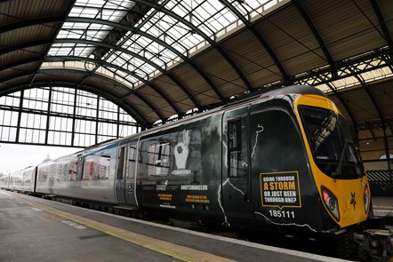 The TPE Andy's Man Club train in Hull Paragon Station