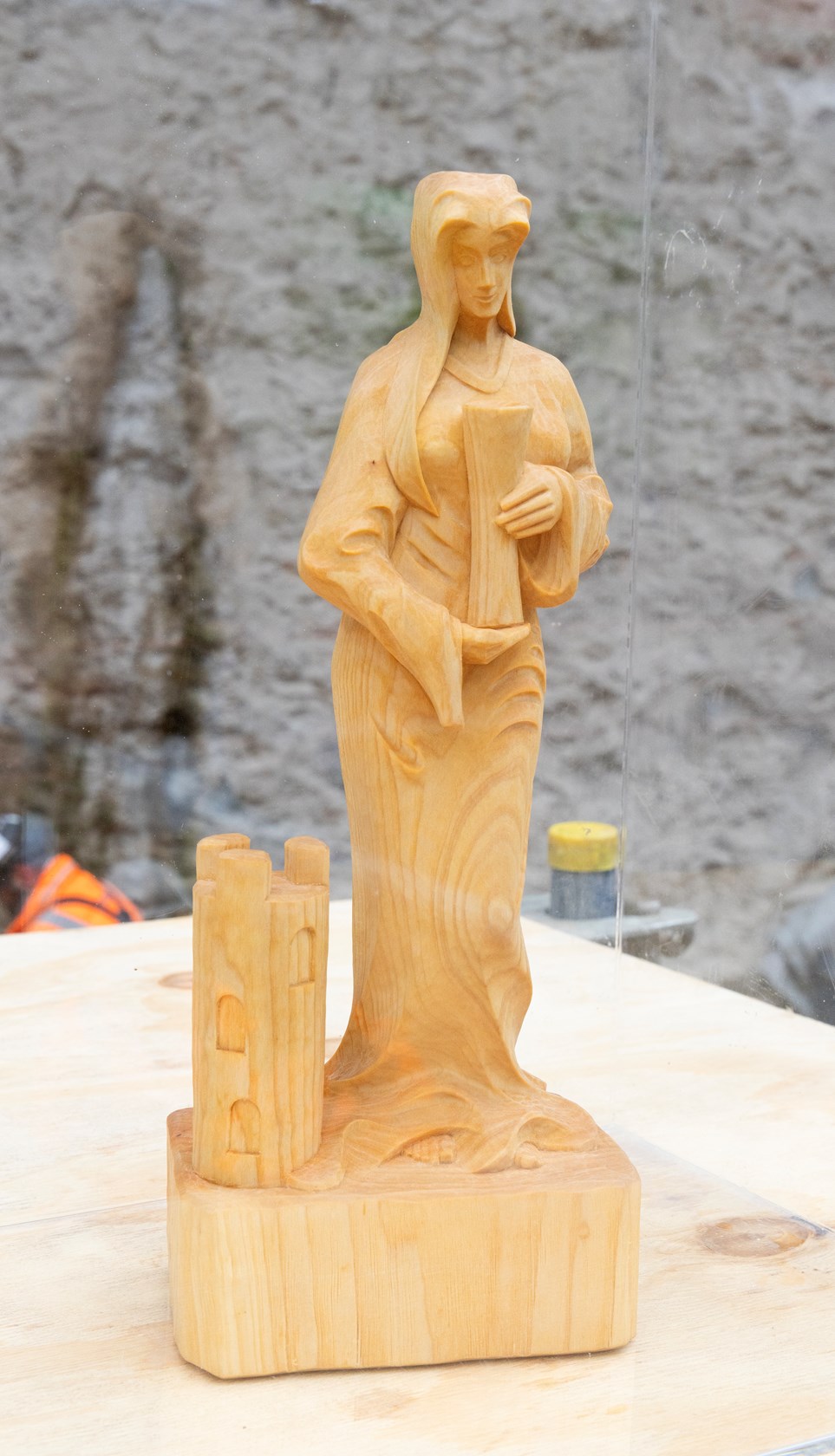 Statue of St Barbara - Patron Saint of Tunnel blessed at Victoria Road Crossover Box before next two TBMs are launched: The statue of St Barbara, the Patron Saint of Tunnellers and Miners. 
The statue will be displayed at the tunnel portal, to bring safety to workers underground.