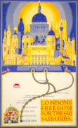 Charles Paine’s 1926 poster for the opening ©TfL from the London Transport Museum collection: Charles Paine’s 1926 poster for the opening ©TfL from the London Transport Museum collection