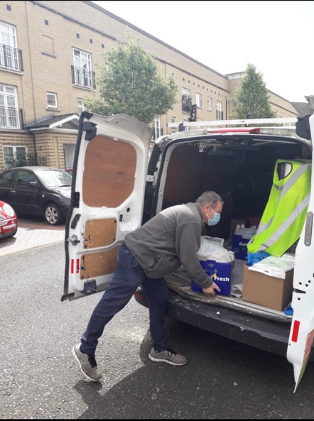 A food delivery is made to an Islington resident through the We Are Islington helpline