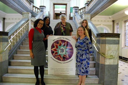 Clockwise from the left - Cllr Kaya Comer-Schwartz (Executive Member for Children, Young People and Families), Kofoworola Williams (Project 17 Volunteer), Cllr Sue Lukes (Islington Council’s Migrant Champion), Eve Dickson (Project 17 Policy Officer), Cllr Una O'Halloran (Executive Member for Community Development)