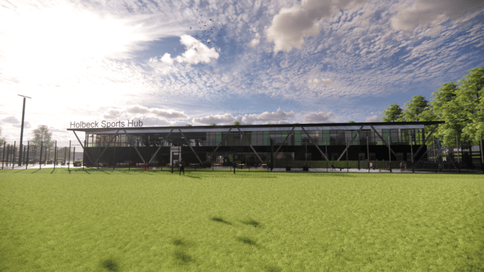 Holbeck Sports Hub 2: Artists impression of Holbeck Sports Hub.
The new all-weather pitches will provide sustainable, high-quality training facilities to reduce the impact on grass pitches and help overcome the shortfall of over 20 all-weather pitches across the city.
