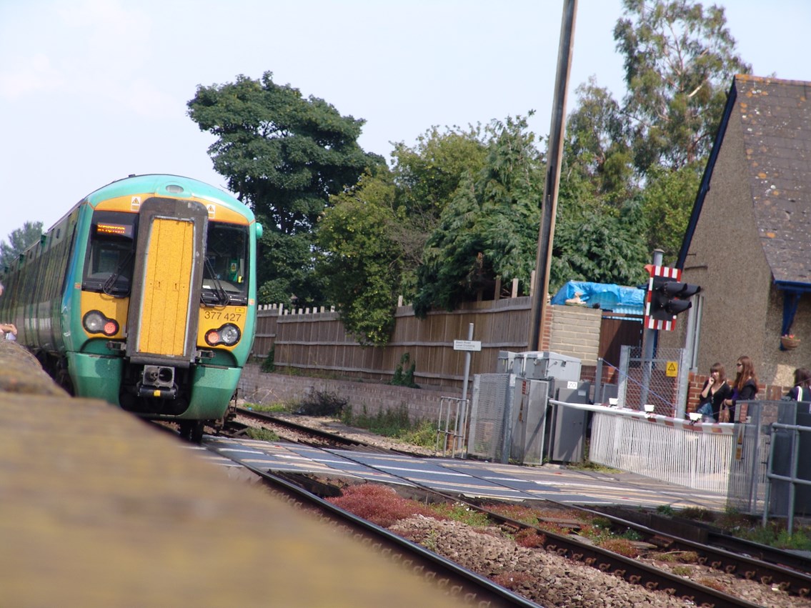 LX Awareness Day - Chichester 2: One of two level crossings close to Chichester station being targeted for the European day of action