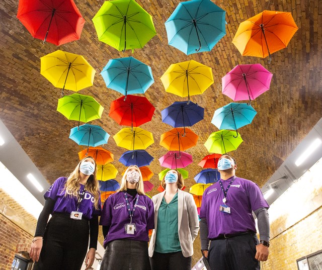 London Bridge Umbrellas: Network Rail staff celebrate neurodiversity and International Day of Persons with Disabilities at London Bridge