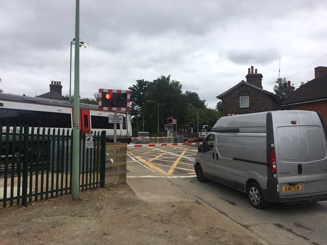 Completed level crossing upgrade work on the Felixstowe branch line improves safety for all: Westerfield level crossing-4