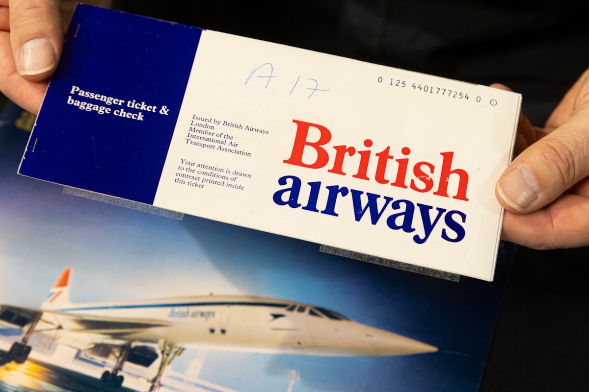 A ticket for Concordes first flight.Photo © Duncan McGlynn