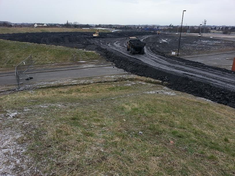 Spoil recovery at Hatfield Colliery 27.3.13: work continues to deal with 100 cubic metres of material