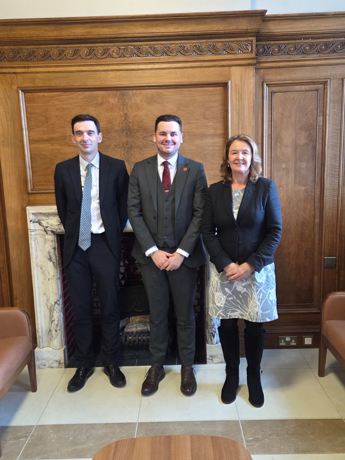 From left, Cllr Michael Vincent, Cllr Joshua Roberts and Cllr Karen Buckley