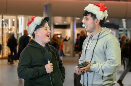 Behind the scenes of the recording of LNER's Kids Club Christmas episode